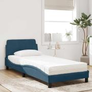 vidaXL Bed with Mattress "Dover" Blue 90x200 cm Velvet