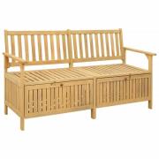 vidaXL Förvaringsbänk med lagring 148 x 63 x 84 cm Massiv Akacia