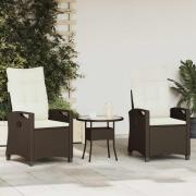 vidaXL Trädgård Stol 2 pcs Brun och Kräm 56 x 60 x 112 cm