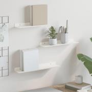 vidaXL Flytande hylla Väggmonterad 3 pcs Vit 40 x 9 x 2,5 cm Stål