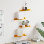 vidaXL Flytande hylla 4 pcs Senapsgul 30 x 9 x 2,5 cm Stål