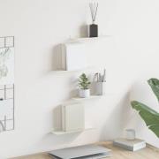 vidaXL Vägg hylla med hylla Väggmonterad 4 pcs Vit 30 x 9 x 2,5 cm