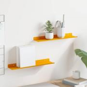 vidaXL Flytande hylla 2 pcs Senapsgul 40 x 9 x 2,5 cm Stål