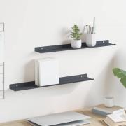 vidaXL Flytande hylla 2 pcs Antracit 60 x 8,5 x 2,5 cm Stål