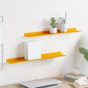 vidaXL Flytande hylla 2 pcs Senapsgul 60 x 9 x 2,5 cm Stål