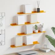 vidaXL Vägg hylla med hylla 4 pcs Senapsgul 60 x 9 x 2,5 cm