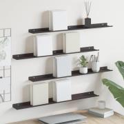 vidaXL Vägg hylla med hylla Väggmonterad 4 pcs Svart 80 x 9 x 2,5 cm