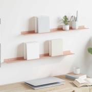 vidaXL Flytande hylla Väggmonterat 2 pcs Rosa 80 x 9 x 2,5 cm Stål