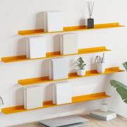 vidaXL Flytande hylla 4 pcs Senapsgul 100 x 9 x 2,5 cm Stål