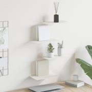 vidaXL Vägg hylla med hylla Väggmonterad 4 pcs Vit 30 x 18 x 2,5 cm