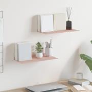 vidaXL Flytande hylla Väggmonterad 2 pcs Rosa 40 x 18 x 2,5 cm Stål