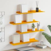 vidaXL Vägg hylla med hylla 4 pcs Senapsgul 60 x 18 x 2,5 cm