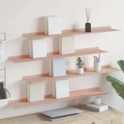 vidaXL Flytande hylla Väggmonterad 4 pcs Rosa 100 x 18 x 2,5 cm Stål