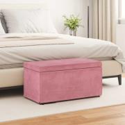 vidaXL Pall Rosa 81 x 41 x 40 cm Sammet och konstruerat trä