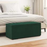 vidaXL Pall Mörkgrön 101 x 41 x 40 cm Sammet och konstruerat trä