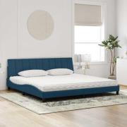 vidaXL Bed with Mattress "Hanko" Blue 200x200 cm Velvet