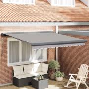 vidaXL Utfällbar markis Ljusgrå 300 x 250 cm Tyg och Metall