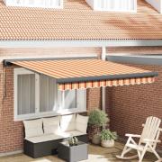 vidaXL Utfällbar markis Gul och Orange 350 x 250 cm Tyg och Metall
