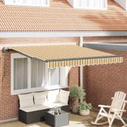 vidaXL Utfällbar markis Flerfärgsdesign 350 x 250 cm Duk och Aluminium