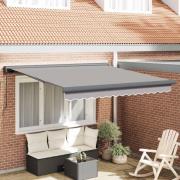 vidaXL Utfällbar markis Ljusgrå 350 x 250 cm Tyg och Metall