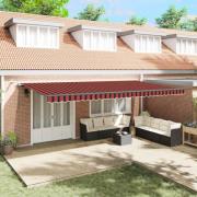 vidaXL Markis tyg med orange och brun 600 × 300 cm Polyester