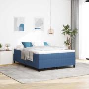 vidaXL Plattform sängram Blå 140 x 190 cm Kordread tyg