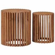 vidaXL Sidobordsset med lagring med dörr Brun 40 x 40 x 45 cm