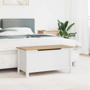 vidaXL Förvaringslåda Vit och honung brun 90 x 40 x 45 cm Massiv furu