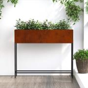 vidaXL Höjdträdgårdsplanterare Rostig 100 x 26 x 82 cm