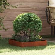 vidaXL Kant för gräsmatta 6 pcs Rostig 50 x 50 x 13 cm