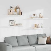vidaXL Svävande vägghyllor 4 st vit 120x23,5x3,8 cm MDF