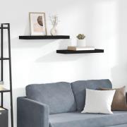 vidaXL Svävande vägghyllor 2 st svart 60x23,5x3,8 cm MDF