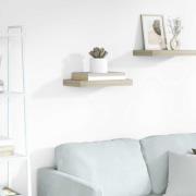 vidaXL Svävande vägghylla ek 40x23x3,8 cm MDF