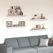 vidaXL Svävande vägghyllor 4 st ek och vit 80x23,5x3,8 cm MDF