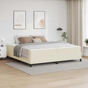 vidaXL Sängram med madrass Kräm 200 x 200 cm tyg