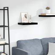 vidaXL Svävande vägghylla svart högglans 40x23x3,8 cm MDF