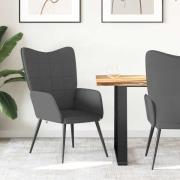 vidaXL Vilstol mörkgrå tyg