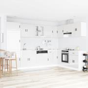 vidaXL Diskbänksskåp med lagring Porto 2 pcs Vit Konstruerat trä