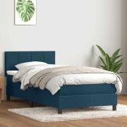 vidaXL Ramsäng med madrass mörkblå 80x210 cm sammet
