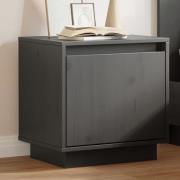 vidaXL Sängbord grå 40x30x40 cm massiv furu