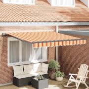 vidaXL Utfällbar markis Gul och Orange 350 x 250 cm Polyester och Stål