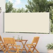 vidaXL Infällbar sidomarkis 120x500 cm gräddvit