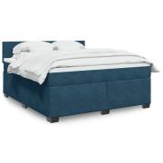 vidaXL Ramsäng med madrass blå 180x200 cm sammet