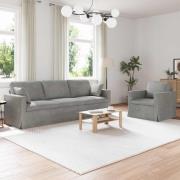 vidaXL Soffa 2 pcs Ljusgrå 228 x 78 x 80 cm Sammet