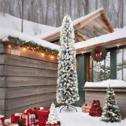 vidaXL Konstgjord julgran Grön 240 cm PVC och stål och plast