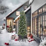 vidaXL Konstgjord julgran Grön 240 cm PVC och stål och plast