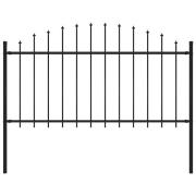 vidaXL Trädgårdsstaket med spjutspets stål 170x150 cm svart