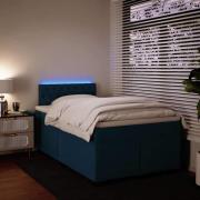 vidaXL Ramsäng med madrass blå 120x200 cm sammet