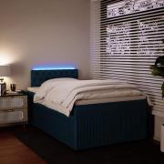 vidaXL Ramsäng med madrass blå 120x190 cm sammet