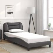 vidaXL Bed Frame without Mattress "Hvar" Grey 90x190 cm Faux Leather